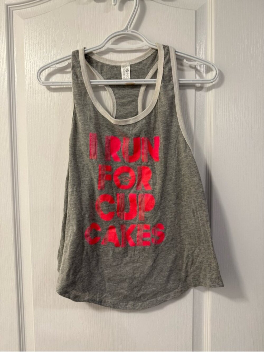 Women’s Graphic Tee Tank Top Small Grey Athleisure activewear gym workout run
